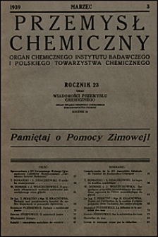 Przemysł Chemiczny 1939 nr 3