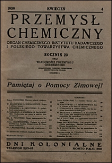 Przemysł Chemiczny 1939 nr 4