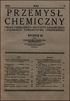 Przemysł Chemiczny 1939 nr 5