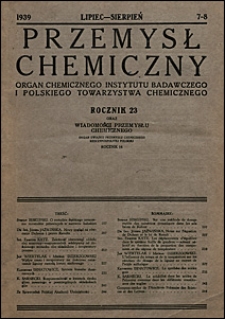 Przemysł Chemiczny 1939 nr 7-8