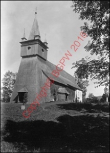 Kościół pw. św. Jana Chrzciciela. Widok od strony południowo-zachodniej z 1921 roku. Orawka