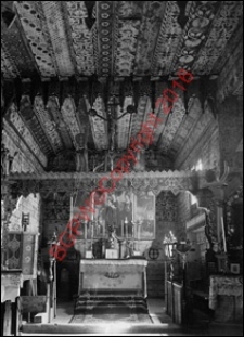 Kości&oacute;ł św. Michała Archanioła. Wnętrze. Widok z przed 1939 roku. Dębno