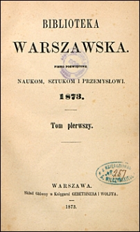 Biblioteka Warszawska 1873 t. 1