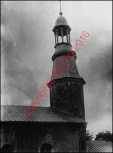 Kościół pw. św. Jana Chrzciciela. Widok na wieżę z przed 1939 roku. Prandocin