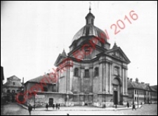 Kościół pw. św. Kazimiera. Widok ogólny od strony fasady frontowej z roku 1922. Warszawa
