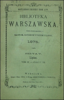 Biblioteka Warszawska 1875 t. 3 z. 7