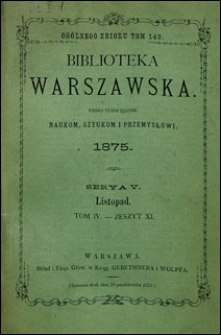 Biblioteka Warszawska 1875 t. 4 z. 11