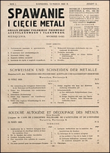 Spawanie i Cięcie Metali 1928 nr 3