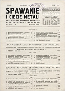 Spawanie i Cięcie Metali 1929 nr 12
