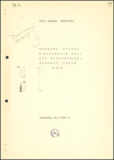 Wstępna opinia o szkicowym planie Warszawy, wykonanym przez B.O.S