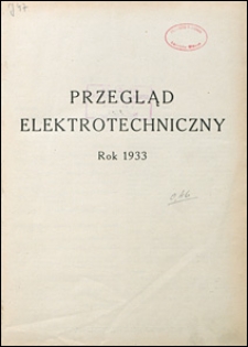 Przegląd Elektrotechniczny 1933 spis rzeczy