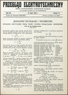 Przegląd Elektrotechniczny 1933 nr 14
