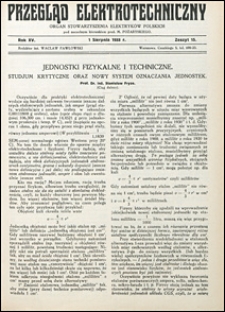 Przegląd Elektrotechniczny 1933 nr 15