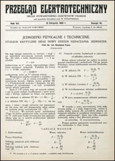 Przegląd Elektrotechniczny 1933 nr 16