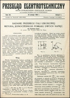 Przegląd Elektrotechniczny 1933 nr 4