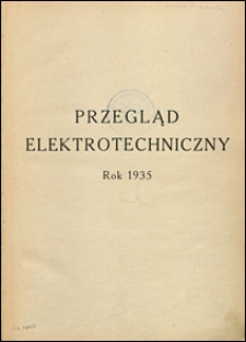 Przegląd Elektrotechniczny 1935 spis rzeczy