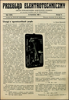 Przegląd Elektrotechniczny 1936 nr 8