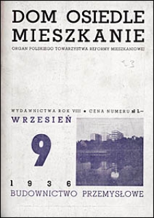 Dom, Osiedle, Mieszkanie 1936 nr 9