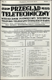 Przegląd Teletechniczny 1931 nr 4