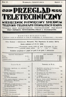 Przegląd Teletechniczny 1931 nr 8