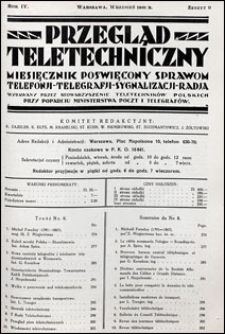Przegląd Teletechniczny 1931 nr 9