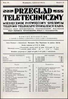 Przegląd Teletechniczny 1931 nr 11