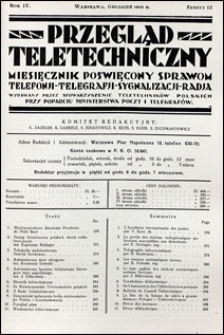 Przegląd Teletechniczny 1931 nr 12