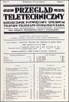 Przegląd Teletechniczny 1932 nr 1