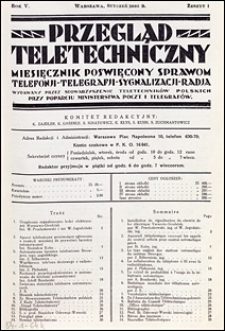 Przegląd Teletechniczny 1932 nr 1