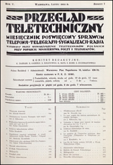 Przegląd Teletechniczny 1932 nr 7