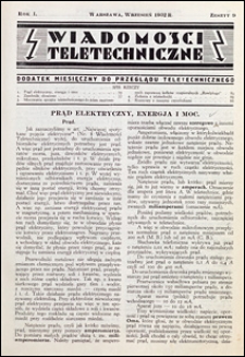 Wiadomości Teletechniczne 1932 nr 9