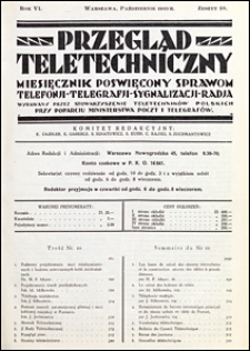Przegląd Teletechniczny 1933 nr 10