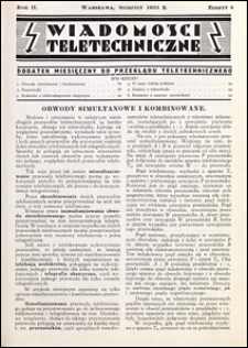 Wiadomości Teletechniczne 1933 nr 8