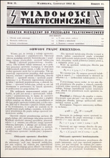Wiadomości Teletechniczne 1933 nr 11