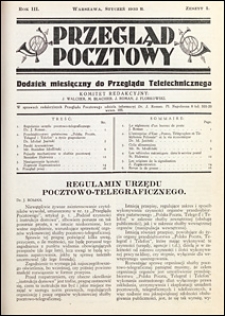 Przegląd Pocztowy 1933 nr 1