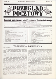 Przegląd Pocztowy 1933 nr 3