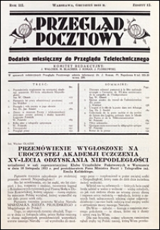 Przegląd Pocztowy 1933 nr 12