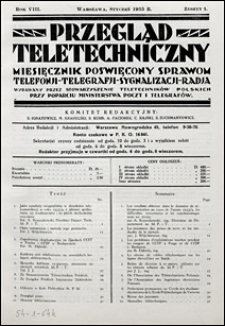 Przegląd Teletechniczny 1935 nr 1