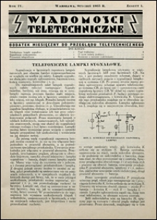 Wiadomości Teletechniczne 1935 nr 1