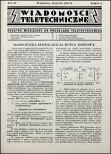 Wiadomości Teletechniczne 1935 nr 8
