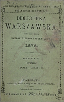 Biblioteka Warszawska 1876 t. 2 z. 6