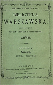 Biblioteka Warszawska 1876 t. 3 z. 7