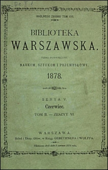 Biblioteka Warszawska 1878 t. 2 z. 6