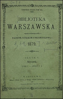 Biblioteka Warszawska 1879 t. 1 z. 1