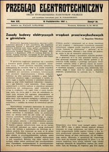 Przegląd Elektrotechniczny 1937 nr 20