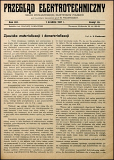 Przegląd Elektrotechniczny 1937 nr 23