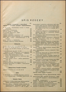 Przegląd Elektrotechniczny 1938 spis rzeczy
