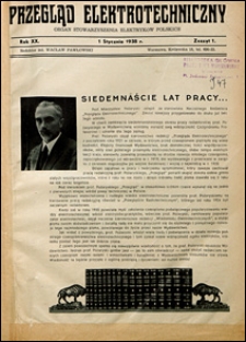 Przegląd Elektrotechniczny 1938 nr 1