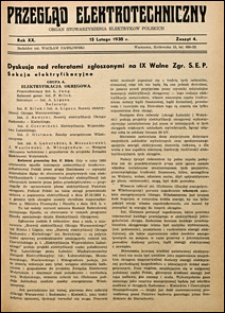 Przegląd Elektrotechniczny 1938 nr 4