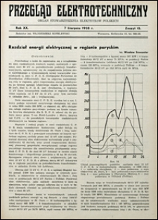 Przegląd Elektrotechniczny 1938 nr 15
